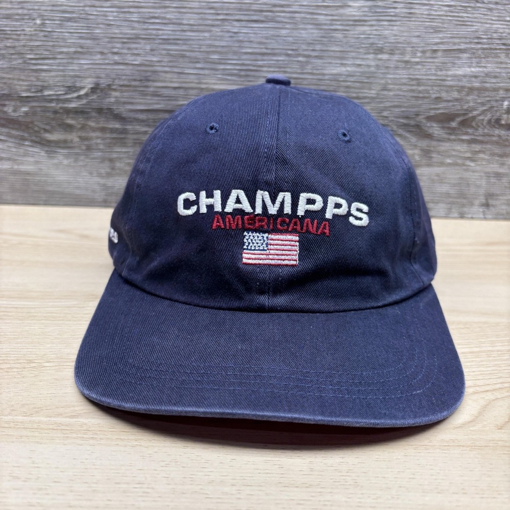 Champps Americana Hat Cap Strap Back Navy Twin Cities Ahead Mens USA Flag